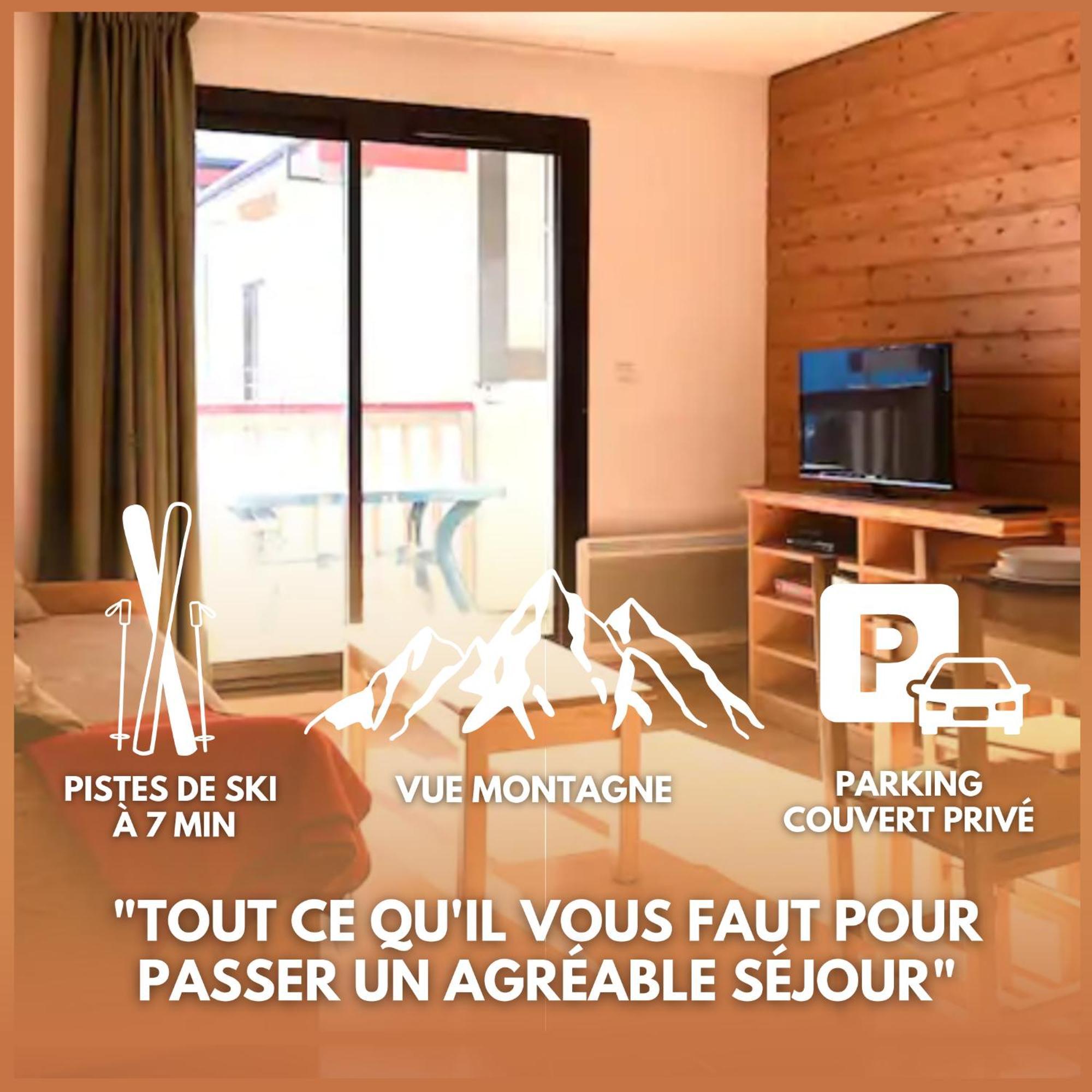 Charmant T3 Avec Vue Montagne Et Parking Privatif Font-Romeu-Odeillo-Via Exterior photo